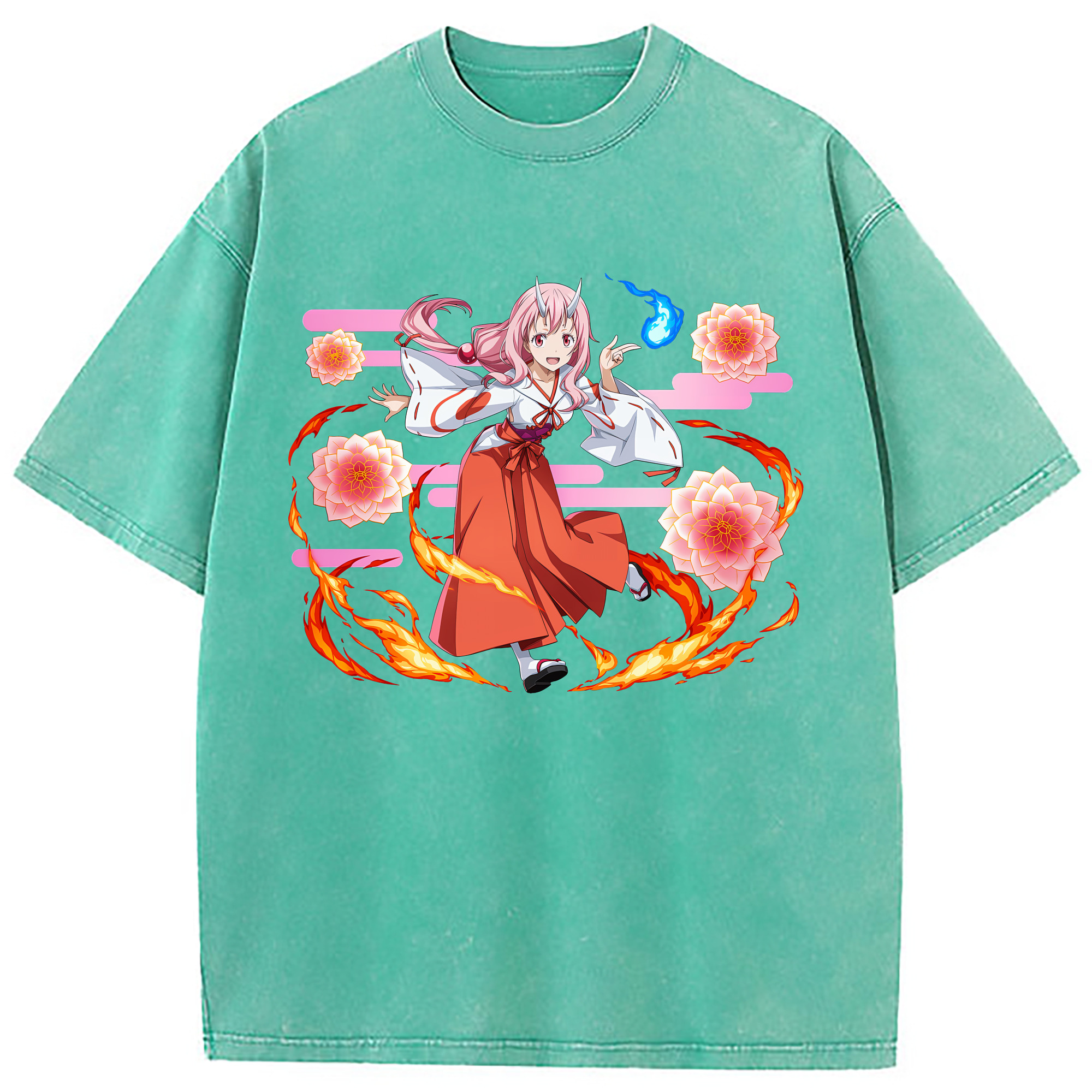 （画像用） 転スラ Regarding Reincarnated to Slime 綿100% ヴィンテージ風 半袖Tシャツ（フロントプリント）